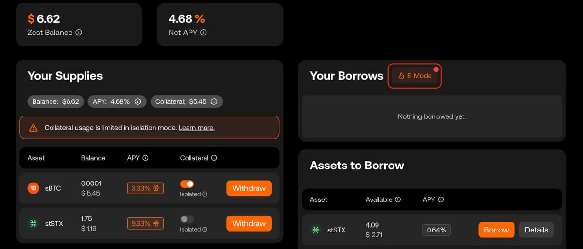 E-Mode Borrowing